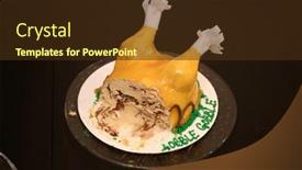  Presentation with ice cream cake - Beautiful PPT layouts featuring ice-cream-cake-turkey-shaped backdrop and a tawny brown colored foreground