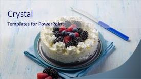  Presentation with ice cream cake - Colorful presentation theme enhanced with ice cream cake with mix backdrop and a sky blue colored foreground