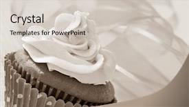  Presentation with swirls - PPT theme with invitation reception - frosted cupcake in polka dot background and a lemonade colored foreground