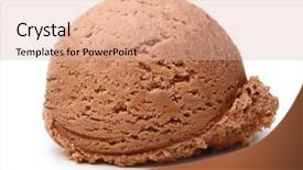  Presentation with ice cream colourful gelato flavors - Beautiful slide deck featuring ice cream chocolate scoop isolated backdrop and a coral colored foreground