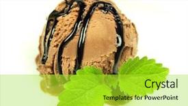  Presentation with chocolate ice cream - Presentation theme with ice cream chocolate scoop background and a yellow colored foreground
