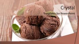  Presentation with chocolate ice cream - Theme with ice cream chocolate background and a coral colored foreground