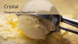  Presentation with ice cream food truck - Slides with ice cream closeup background and a coral colored foreground