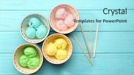  Presentation with ice cream - PPT layouts featuring ice cream collection in bowls background and a arctic colored foreground