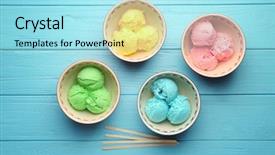  Presentation with ice cream - Amazing presentation theme having ice cream collection in bowls backdrop and a arctic colored foreground