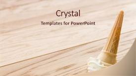  Presentation with ice cream cone - PPT theme with ice cream cone dropped background and a lemonade colored foreground