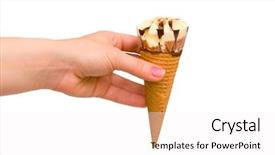  Presentation with ice cream cone - Amazing slides having ice cream cone isolated on the white background backdrop and a white colored foreground