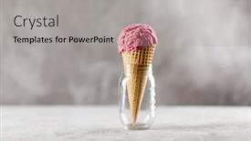  Presentation with ice cream cone - PPT theme featuring ice-cream-cone background and a light gray colored foreground