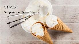  Presentation with ice cream cone - PPT theme consisting of ice cream cone background and a lemonade colored foreground