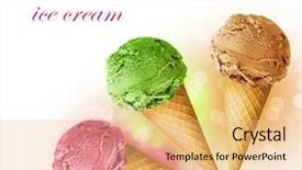  Presentation with ice cream - Amazing theme having ice cream cone backdrop and a yellow colored foreground