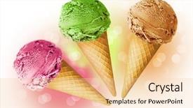  Presentation with ice cream cone - PPT theme having ice cream cone background and a lemonade colored foreground