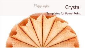  Presentation with wafers - PPT theme having ice cream cones - crispy cone wafers background and a lemonade colored foreground