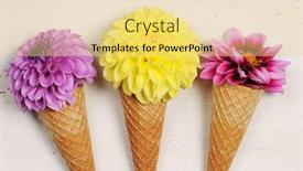  Presentation with ice cream cones - Amazing presentation theme having ice cream cones with beautiful dahlia flowers backdrop and a blonde colored foreground