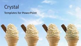  Presentation with ice cream cones - Theme enhanced with ice cream cones background and a  colored foreground