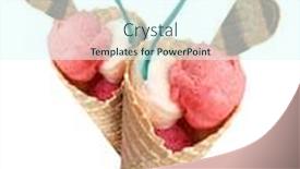  Presentation with ice cream cones - Theme with ice cream cones background and a cool aqua colored foreground