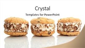  Presentation with ice cream colourful gelato flavors - Theme enhanced with ice cream cookie sandwiches background and a white colored foreground