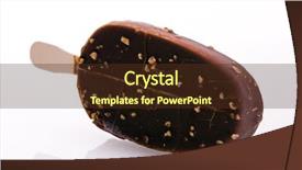  Presentation with chocolate ice cream - Slides having ice cream covered with chocolate background and a  colored foreground