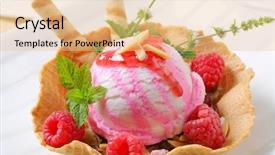  Presentation with ice cream sundae - Slide set featuring ice cream dessert background and a lemonade colored foreground