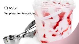  Presentation with white milk - Colorful presentation design enhanced with ice cream in bucket backdrop and a white colored foreground