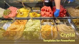  Presentation with rome italy - Theme enhanced with ice cream in rome italy background and a tawny brown colored foreground