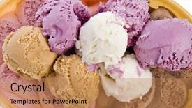  Presentation with ice cream - Slides consisting of selective focus on the top sliced baklava cake on plate background and a tawny brown colored foreground