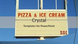  Presentation with sky blue - Cool new PPT theme with ice cream information - vintage signboard with blue sky backdrop and a blonde colored foreground
