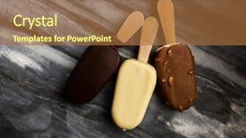  Presentation with ice cream - Beautiful slide deck featuring ice cream on a stick backdrop and a red colored foreground