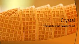  Presentation with ice cream cones - Presentation design enhanced with ice cream parlor - sugar cones background and a gold colored foreground