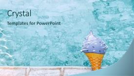  Presentation with ice blue - Colorful presentation design enhanced with ice cream pool float backdrop and a sky blue colored foreground