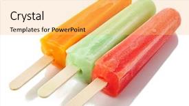  Presentation with ice cream colourful gelato flavors - PPT theme consisting of ice cream pops background and a yellow colored foreground