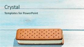  Presentation with ice blue - Amazing presentation design having ice cream sandwich on blue backdrop and a  colored foreground