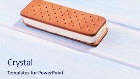  Presentation with ice blue - Slide deck having ice cream sandwich on blue background and a sky blue colored foreground