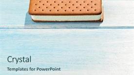  Presentation with ice cream food truck - Colorful presentation theme enhanced with ice cream sandwich on blue backdrop and a  colored foreground