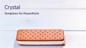  Presentation with ice blue - Audience pleasing slide set consisting of ice cream sandwich on blue backdrop and a  colored foreground