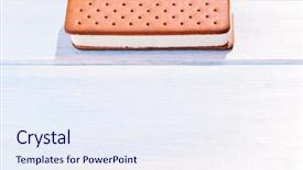  Presentation with tropical ice cream - PPT theme having ice cream sandwich on blue background and a  colored foreground