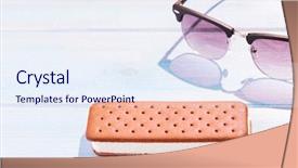  Presentation with ice cream - Slide set enhanced with ice cream sandwich with retro background and a  colored foreground