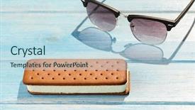  Presentation with ice cream - Cool new slide set with ice cream sandwich with retro backdrop and a  colored foreground