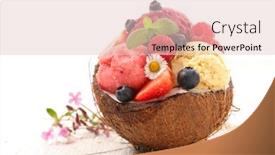  Presentation with coconut ice cream - Presentation design consisting of ice-cream-scoop-in-coconut background and a lemonade colored foreground