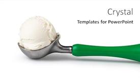  Presentation with ice cream - Presentation theme consisting of ice-cream-scoop-isolated background and a white colored foreground