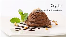  Presentation with ice cream - Slide deck consisting of ice cream scoop sprinkled with nuts served on a plate background and a pink colored foreground