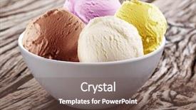  Presentation with pastrie ice cream - PPT theme with ice-cream scoops in white background and a violet colored foreground