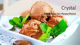  Presentation with tropical ice cream - Amazing slide deck having ice cream scoops with chocolate backdrop and a coral colored foreground