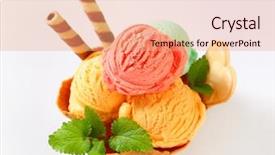  Presentation with wafer - Amazing theme having ice cream selection backdrop and a coral colored foreground