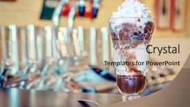  Presentation with ice cream sundae - Cool new presentation theme with hot fudge sundae backdrop and a soft green colored foreground