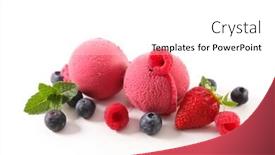  Presentation with ice cream strawberry - PPT layouts having ice-cream-strawberry-and-blueberry background and a white colored foreground