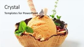  Presentation with ice cream sundae - Theme enhanced with ice cream sundae background and a cool aqua colored foreground