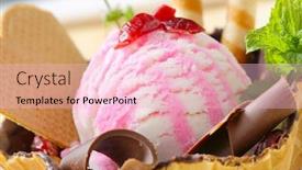  Presentation with ice cream sundae - Theme enhanced with ice cream sundae background and a lemonade colored foreground