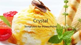  Presentation with ice cream sundae - Slide set having ice cream sundae background and a yellow colored foreground