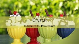  Presentation with cookie - Colorful presentation enhanced with ice cream sundaes backdrop and a yellow colored foreground