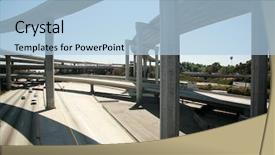  Presentation with ice cream truck - PPT theme consisting of ice cream truck - 110 freeway south bound background and a light blue colored foreground